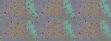 Çiçekler suluboya eskiz deseni. Raster Stili kumaş deseni.