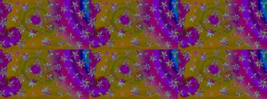 Raster çiçek desenli çiçek deseni, yapraklar, dekoratif elementler, sıçrama, lekeler, el çizimi kontur çizgileri ve Doodle çizim stili, grafik raster çizim çizimi.