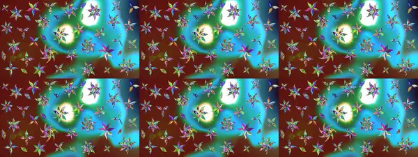 Çiçekli çiçek deseni, suluboya. Raster deseni. Küçük çiçekte güzel bir çiçek deseni..