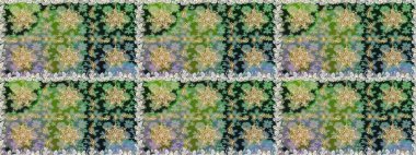 Raster altın pürüzsüz desen. Düz elle çizilmiş klasik koleksiyon. Gri renkli ve altın elementli altın desenli. Arkaplan, kumaş, altın duvar kağıdı.