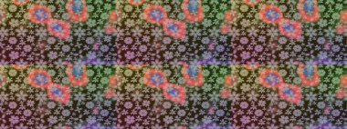 Çiçekli, yapraklı, çiçek desenli eskiz. El çizimi. Raster illüstrasyonu.