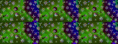 Çiçekler yeşil ve maviye. Eskiz arkaplan modeli. Suluboya, elle çizilmiş. Raster stoku.