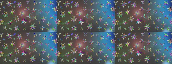 Çizim çiçek deseni duvar kâğıdı olarak kullanılabilir. Gri ve mavi renkte çiçekler. Raster illüstrasyonu.