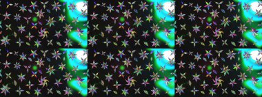 Raster çiçek desenleri çiziyor. Vadinin çiçekleri gri ve yeşil renklerde.