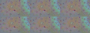 Gri ve bej renklere karalamalar çizilmiş çiçek deseni. Raster illüstrasyonu.