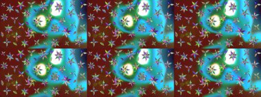 Çiçekli çiçek deseni, suluboya. Raster deseni. Küçük çiçekte güzel bir çiçek deseni..