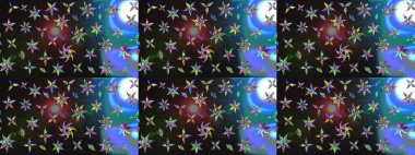 Raster illüstrasyonundaki çiçek desenli çizim. Gri ve mavi renkte çiçekler. Renkli Yaz Temalı eskiz kalıbı. Düz Çiçek Elementleri Tasarımı.