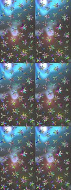 Tekstil veya kitap kapakları, imalat, duvar kağıtları, baskı, hediye paketi ve yapıştırma kitabı için çiçek eskizi geçmişi. Küçük çaplı çiçeklerdeki basit şirin desenler. Raster illüstrasyonu.