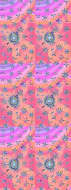 Robot resim. Küçük çiçekteki sevimli çiçek deseni. Raster illüstrasyonu.