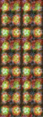 Kahverengi, yeşil ve gri renkli kar taneleri. Renkli arka planda izole tatlı kar taneleri. Raster illüstrasyonu.