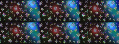 Küçük çiçekteki sevimli çiçek deseni. Varicologray ve Blue Raster çizim çizimi. Birçok gri ve mavi soyut çiçekli tropikal çizim deseni.