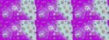 Raster Hip kumaş deseni. Eskiz Vintage Çiçek Deseni.