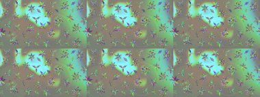 Sevimli çiçek raster deseni. Gri ve yeşil renkli çiçekler. Sketch Colour Spring Theme eskiz kalıbı. Düz Çiçek Elementleri Tasarımı.