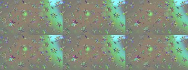 Çiçekli ipek eşarp. Gri ve bej üzerine gri ve bej. El çizimi çiçek unsurları olan soyut çizim raster deseni. Retro tekstil tasarım koleksiyonu. 1950 'ler-1960' lar motifleri.