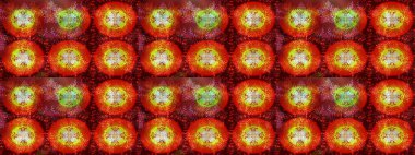 Kırmızı, kahverengi ve turuncu renklerde ayrık suluboya kar taneleri. Kışın sembolü. Raster illüstrasyon kar taneleri. Güzel dekorasyon.