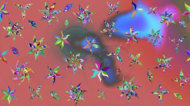 Çocuk stili. Çiçekli eskiz arkaplanı. Renkli Bahar Teması eskiz kalıbı. Düz Çiçek Elementleri Tasarımı.