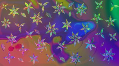 Renkli Yaz Temalı eskiz kalıbı. Güzel kumaş deseni. Raster Illustrasyon 'daki Çiçek Deseni' nin son moda çizimi. Düz Çiçek Elementleri Tasarımı.