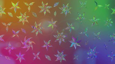 Parlak renkli çiçekleri ve kahverengi ve mor renkli yaprakları olan harika bir çiçek deseni. Halk tarzı. Moda baskıları için zarif bir şablon. Modern çiçek arkaplanı.