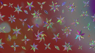 Bir sürü kahverengi ve gri soyut çiçekli tropik eskiz deseni. Küçük çiçekteki sevimli çiçek deseni. Varisolokahverengi ve gri raster çizimi.