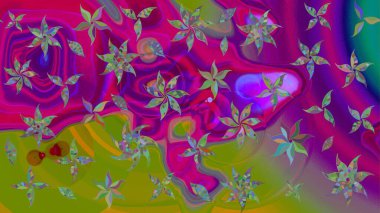 Karalama çiçeği. Renkli Bahar Teması eskiz kalıbı. Düz Çiçek Elementleri Tasarımı. Zentangle soyut çiçekleri. Raster illüstrasyonu. Şirin kumaş deseni.