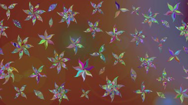 Güzel kumaş deseni. Renkli Yaz Temalı eskiz kalıbı. Raster Illustrasyon 'daki Çiçek Deseni' nin son moda çizimi. Düz Çiçek Elementleri Tasarımı.