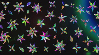 Küçük çiçekli yay deseni çiz. Raster illüstrasyonu. Suluboya tarzında gri ve mavi renkler üzerine.