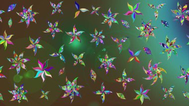 Raster - stok. Yeşil ve kahverengi renkli vadi çiçekleri. Suluboya, elle çizilmiş. Taslak arkaplan deseni.