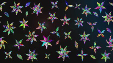 Motley illüstrasyonu. Moda baskıları için zarif bir şablon. Küçük renkli çiçekler. Küçük çiçekte güzel bir desen. Çiçekli bahar çiçekleri.