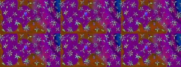 Küçük çiçekteki sevimli çiçek deseni. Raster illüstrasyonu. Çizim.