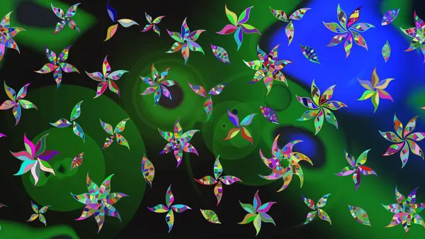 Organik motif arka planı. Raster illüstrasyonu. Çizim kalıbı. Ultraviyole kumaş deseni.