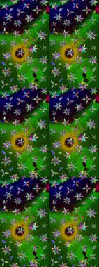 Egzotik çiçekler, yeşil ve siyah renkler üzerine botanik, parlak klasik doğa. Raster illüstrasyonu. Klasik tropikal doğal elementlerin suluboya seti.