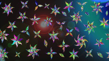 Eski moda arka plan. Desen, çizim, çiçek sınırı. Çiçek çelengi. Kıvırcık, parlak örgü. Güzel, parlak, pürüzsüz kumaş, tuval. Raster illüstrasyonu.