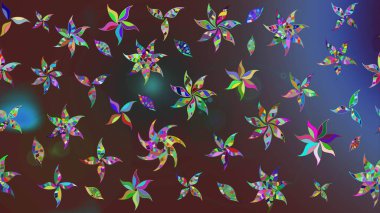 Raster hisseleri. Eskiz arkaplan modeli. Suluboya, elle çizilmiş. Çiçekler kahverengi ve mor üzerine.