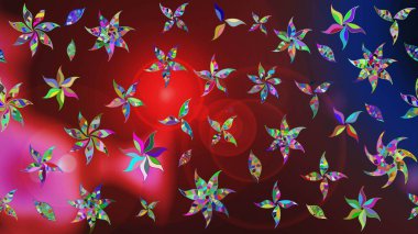 Çiçekli eskiz arkaplanı. Renkli Bahar Teması eskiz kalıbı. Düz Çiçek Elementleri Tasarımı. Çocuk stili.