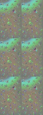 Raster. Zarif, parlak ve eskiz gri ve bej desenli çiçek deseni tasarımı. Sabıka baskıları, bebek kıyafetleri, duvar kâğıtları, paket kutuları vb..