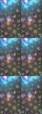 Mavi ve gri renkte çiçekler. Küçük çiçekte sevimli çiçek deseni var..