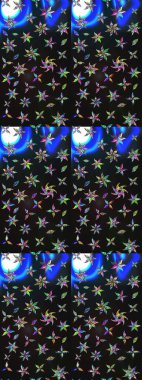 Arkaplan dokusu, duvar kağıdı, gri ve mavi renkli çiçek teması. Soyut etnik raster çizim kalıbı. Kabile sanatı boho baskısı, klasik çiçek arkaplanı.