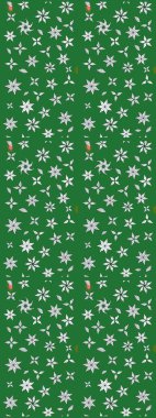 Raster illüstrasyonundaki çiçek desenli çizim. Düz Çiçek Elementleri Tasarımı. Yeşil ve nötr renklerde çiçekler. Renkli Bahar Teması çizim şablonu.