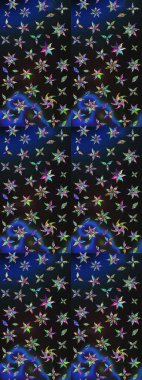 Renkli Bahar Teması eskiz kalıbı. Raster illüstrasyonu. Gri ve mavi renkte zarif çiçekli suluboya. Düz Çiçek Elementleri Tasarımı.