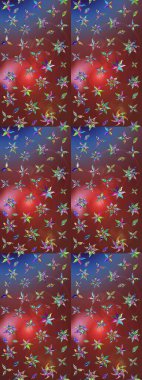 Kahverengi ve mavi renkli çiçekler. Raster illüstrasyonu. Çizim çiçek deseni duvar kağıdı için kullanılabilir.