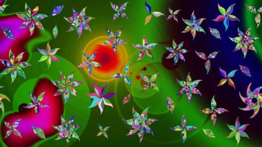 Çiçekler suluboya tarzında yeşil ve siyah renklerde. Çiçek izi. Suluboya çizim deseni.