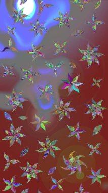 Süslü kumaş deseni. Çiçekli çiçek deseni, suluboya. Raster deseni.