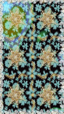 Raster illüstrasyonu. Geleneksel oryantasyon süsü. Kusursuz klasik raster altın desenli. Klasik klasik klasik arka plan. Tarafsız renklerde altın elementlerle kusursuz desen.