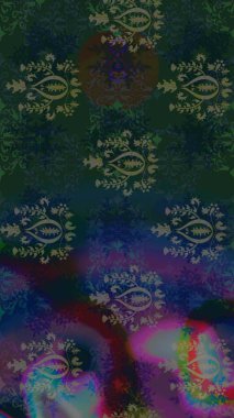 Arabesk ile klasik model. Arabesk ve çiçekli doğu raster desenleri. Geleneksel klasik süs.