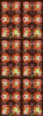 Çiçek desenli eskiz, darbeler, sıçramalar, yaz çiçekleri. Raster illüstrasyonu. Kahverengi renkte çiçekler.