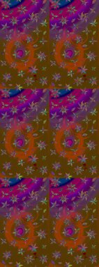 Küçük çiçekte güzel bir çiçek deseni var. Raster deseni. Çiçekli çiçek deseni, suluboya..