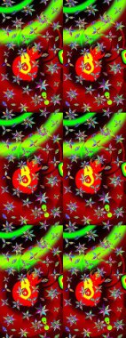 Düz Çiçek Elementleri Tasarımı. Renkli Bahar Teması eskiz kalıbı. Eskiz klasiği. Raster Şirin kumaş deseni.