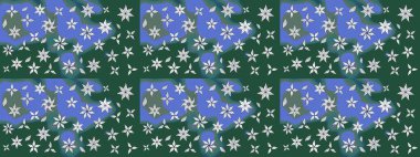 Düz Çiçek Elementleri Tasarımı. Renkli Bahar Teması eskiz kalıbı. Chichi 'nin kumaş kalıbını çiz. Raster illüstrasyonu. Çiçek deseni.