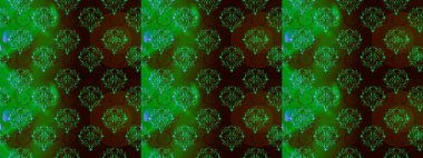 Yeşil, kahverengi ve siyah renklerde bahar çiçekleri. Raster çiçekleri klasik tarzda çizilmiş. Çiçekli, pürüzsüz bir desen. Raster illüstrasyonu.