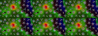 Anti-stres için soyut örnek sayfası. Raster illüstrasyonu. Yeşil ve siyah renklerde.